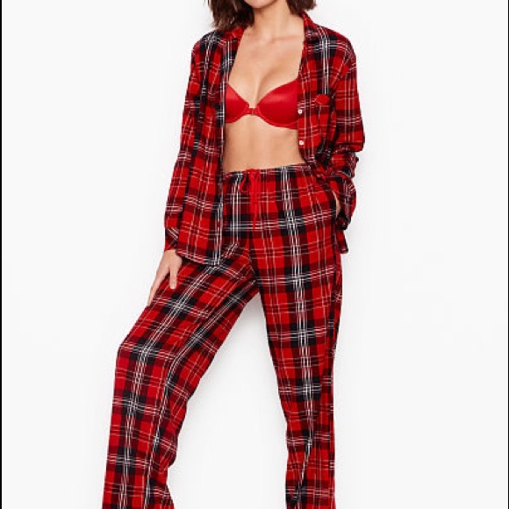 Victoria’s Secret flannel red plaid pajamas set - Picture 2 of 6